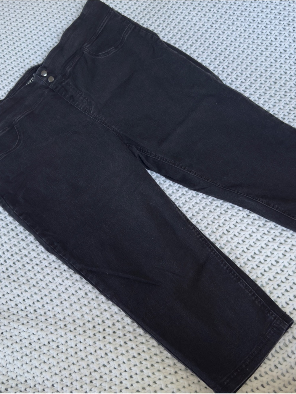Terra & Sky Women's Plus Size Black Pull-On Capris 22W/24W